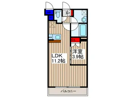 IMPLEOS和光イースト(1LDK/1階)の間取り写真