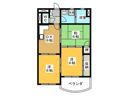 グリーンハイツ那加(3DK/2階)の間取り写真