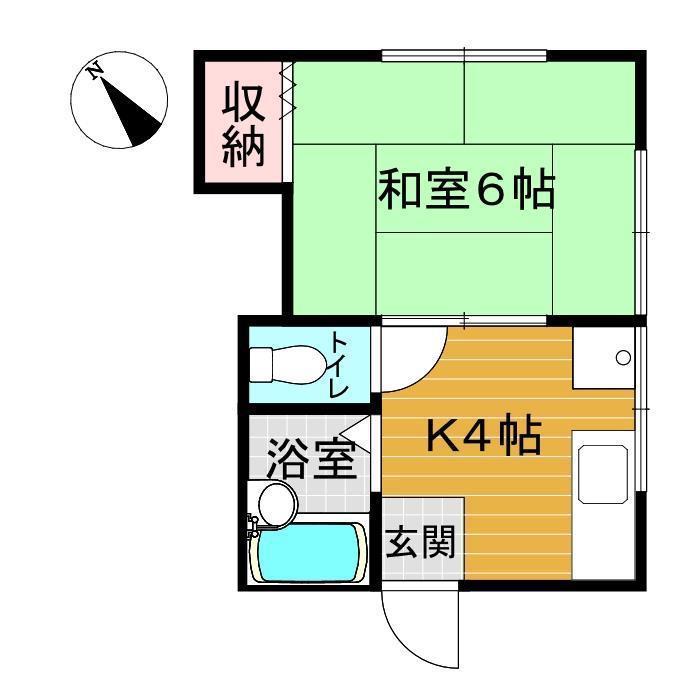 コーポおおしま(1K/2階)の間取り写真
