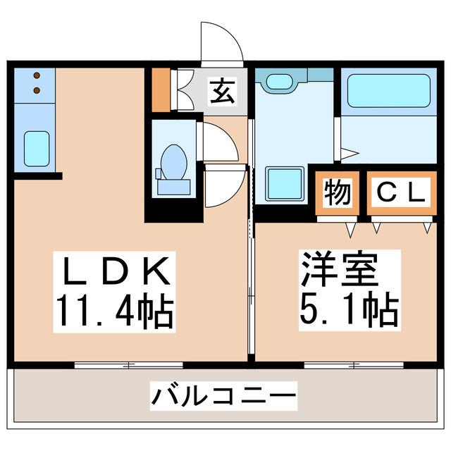セジュールAI(1LDK/1階)の間取り写真