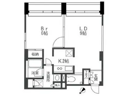 KDXレジデンス自由が丘(1LDK/4階)の間取り写真