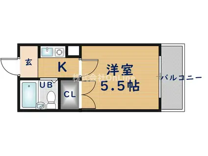 ラフィーネ小若江(1K/2階)の間取り写真