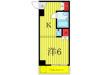 グラン・パレ北千住(1K/2階)の間取り写真