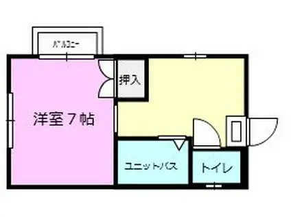 ハイツ田中M1(1K/2階)の間取り写真