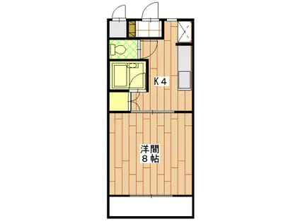 マンションレイクビュー(1K/2階)の間取り写真