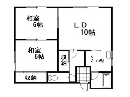 ブルースクエア2(2LDK/2階)の間取り写真