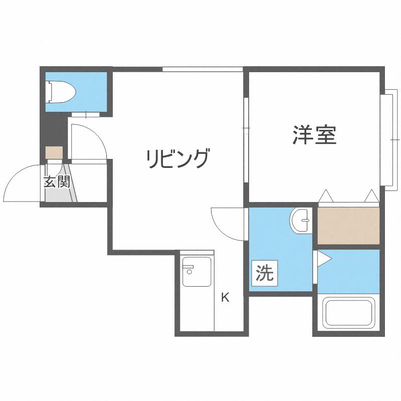 エステート乃木坂(1DK/3階)の間取り写真