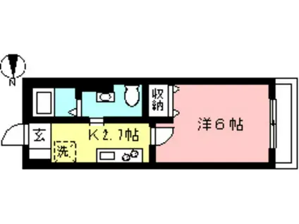 リヴェール永山(1K/1階)の間取り写真