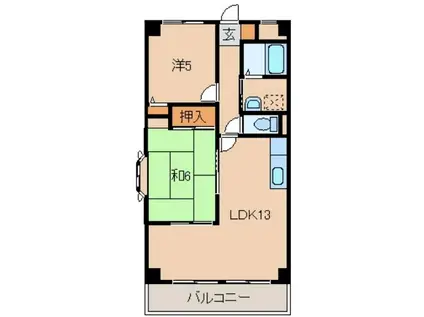 ブルーミングシャトー(2LDK/3階)の間取り写真