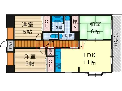 ウエストハイツトニワン(3LDK/2階)の間取り写真