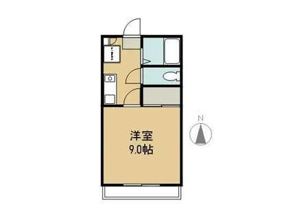 フォーバスIII(1K/1階)の間取り写真