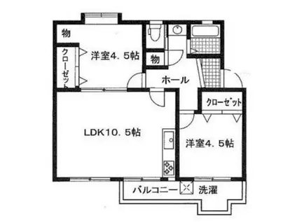明舞1団地3号棟(2LDK/4階)の間取り写真