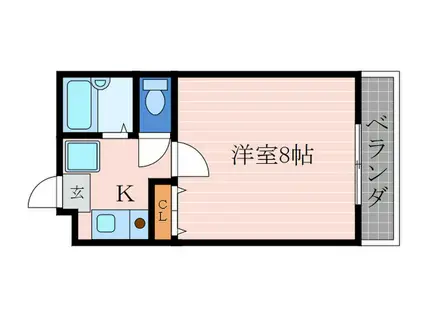 ベルウイング(1K/3階)の間取り写真