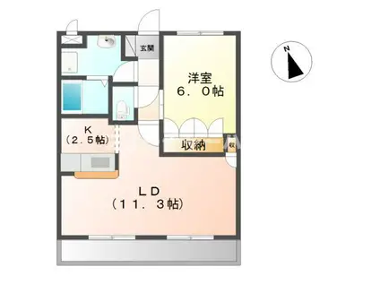 サンクエトワール(1LDK/2階)の間取り写真