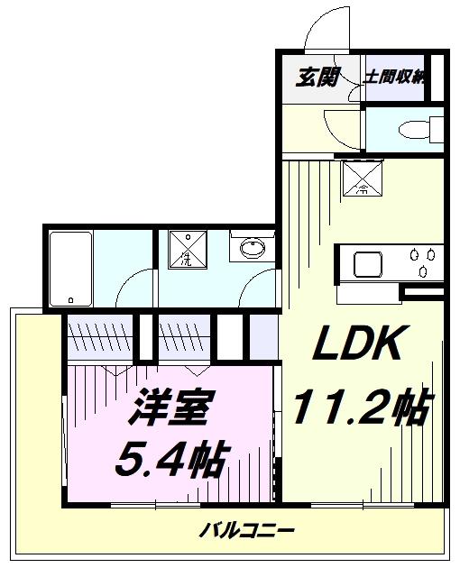 ベルウッドレジデンス(1LDK/1階)の間取り写真