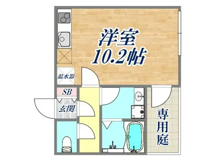 TENTREE神戸須磨(1K/2階)の間取り写真