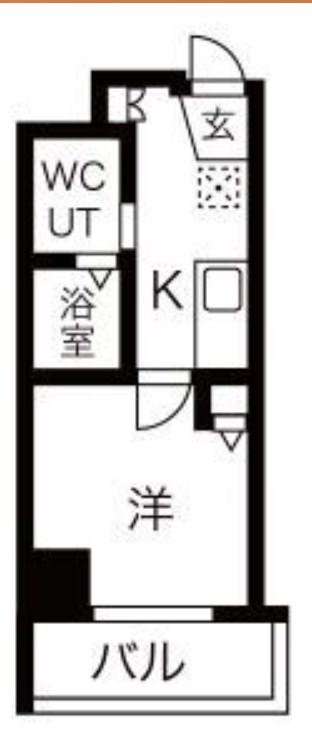 UーRO湊川公園前(1K/8階)の間取り写真