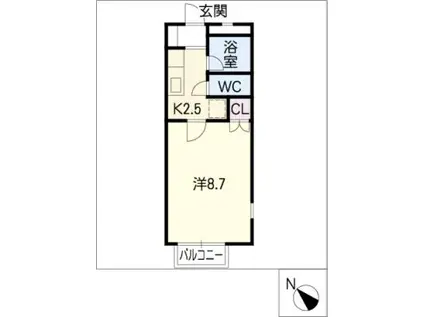 アーバン藤川(1K/1階)の間取り写真