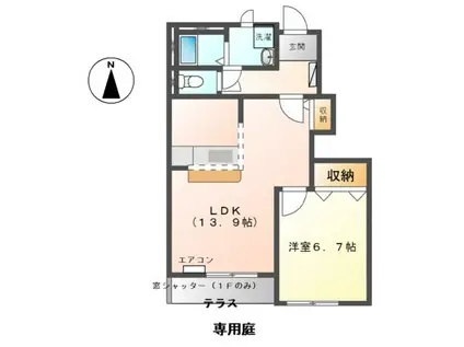 エンジェルステラ(1LDK/1階)の間取り写真
