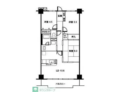 ピエール草加(3LDK/5階)の間取り写真