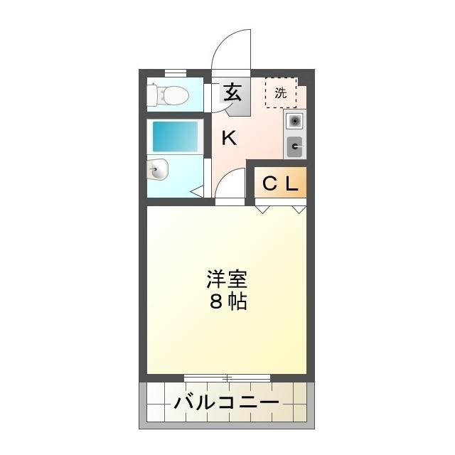 ハイツ坂野(1K/1階)の間取り写真