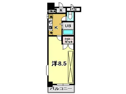 セブンシーズ永国寺(1K/4階)の間取り写真