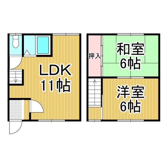 後藤アパート(2LDK/1階)の間取り写真