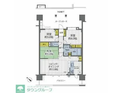 東京アクアガーデン(3LDK/12階)の間取り写真