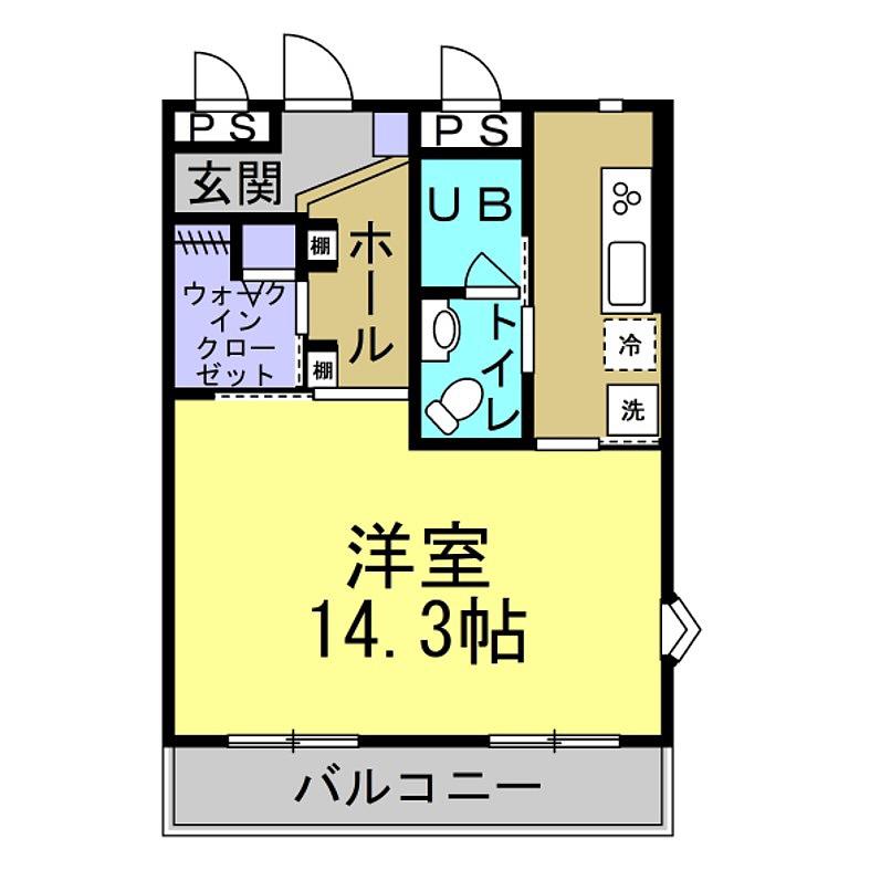 パークメゾン(1K/1階)の間取り写真