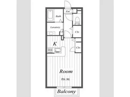 DAIKENN武庫之荘IIヴェストC(1K/1階)の間取り写真