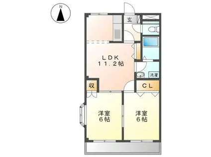 エスペラント12(2LDK/3階)の間取り写真