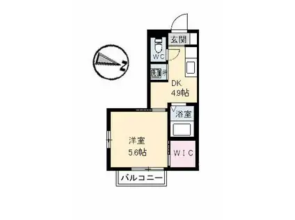 メゾンアメニティ槙原 A棟(1DK/1階)の間取り写真