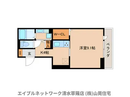 ノブレス(1K/2階)の間取り写真