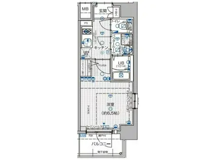 エスリード新北野グランリンク(1K/6階)の間取り写真