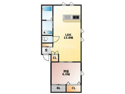 長崎電軌大浦支線 石橋駅(長崎) 徒歩47分 2階建 新築(1LDK/1階)の間取り写真