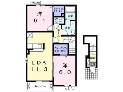 アルコバレーノ II(2LDK/2階)の間取り写真
