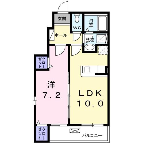 エテルナ(1LDK/1階)の間取り写真