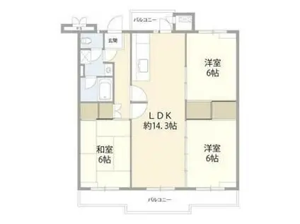東浦和4号棟(3LDK/1階)の間取り写真