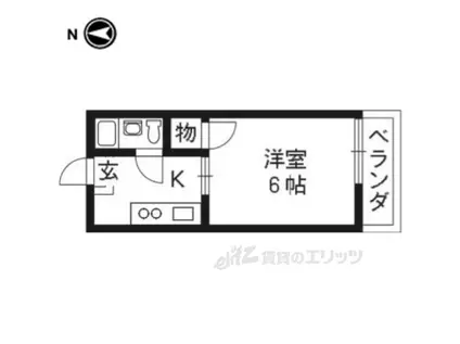 ハイツ修学院(1K/1階)の間取り写真