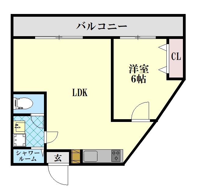 市原ハイランドビル(1LDK/3階)の間取り写真