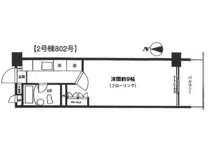 カーサ第二亀戸2号棟(1K/8階)の間取り写真