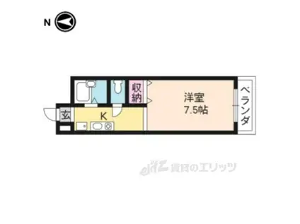 メイプル渡辺2(1K/1階)の間取り写真