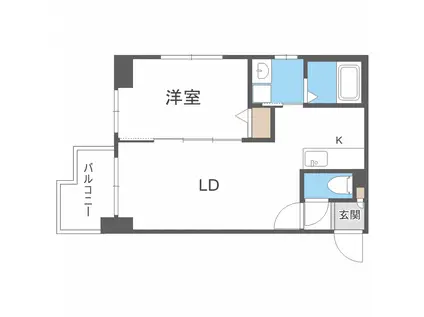 BLOCK TOWER(1LDK/3階)の間取り写真