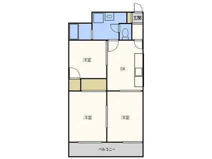 サンプラザ浪速1番館(2LDK/11階)の間取り写真