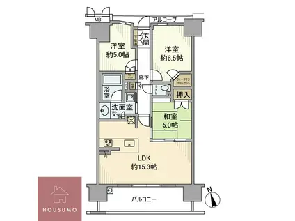 ファインシティ千里津雲台(3LDK/11階)の間取り写真