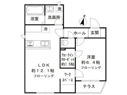 FELICE(1SLDK/2階)の間取り写真