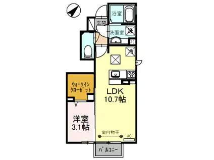 アン・ファミーユ(1LDK/1階)の間取り写真