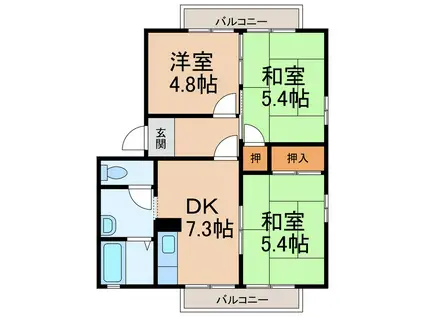 フレグランス神前(3DK/2階)の間取り写真