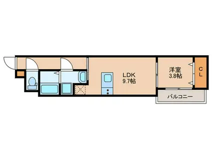 ウェリス東浜(1LDK/3階)の間取り写真