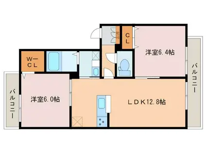 メゾン・ド・フェリス(2LDK/1階)の間取り写真